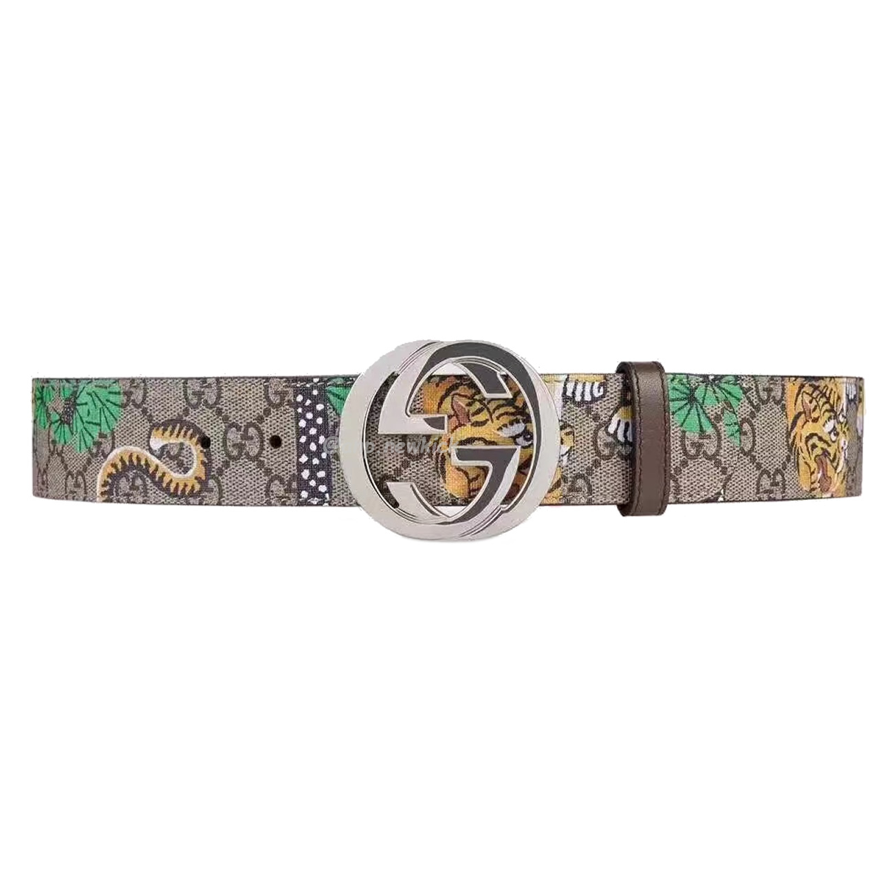 Gucci Interlocking G Belt Supreme Gg Bengal Beige Brown Multicolor (1) - newkick.app